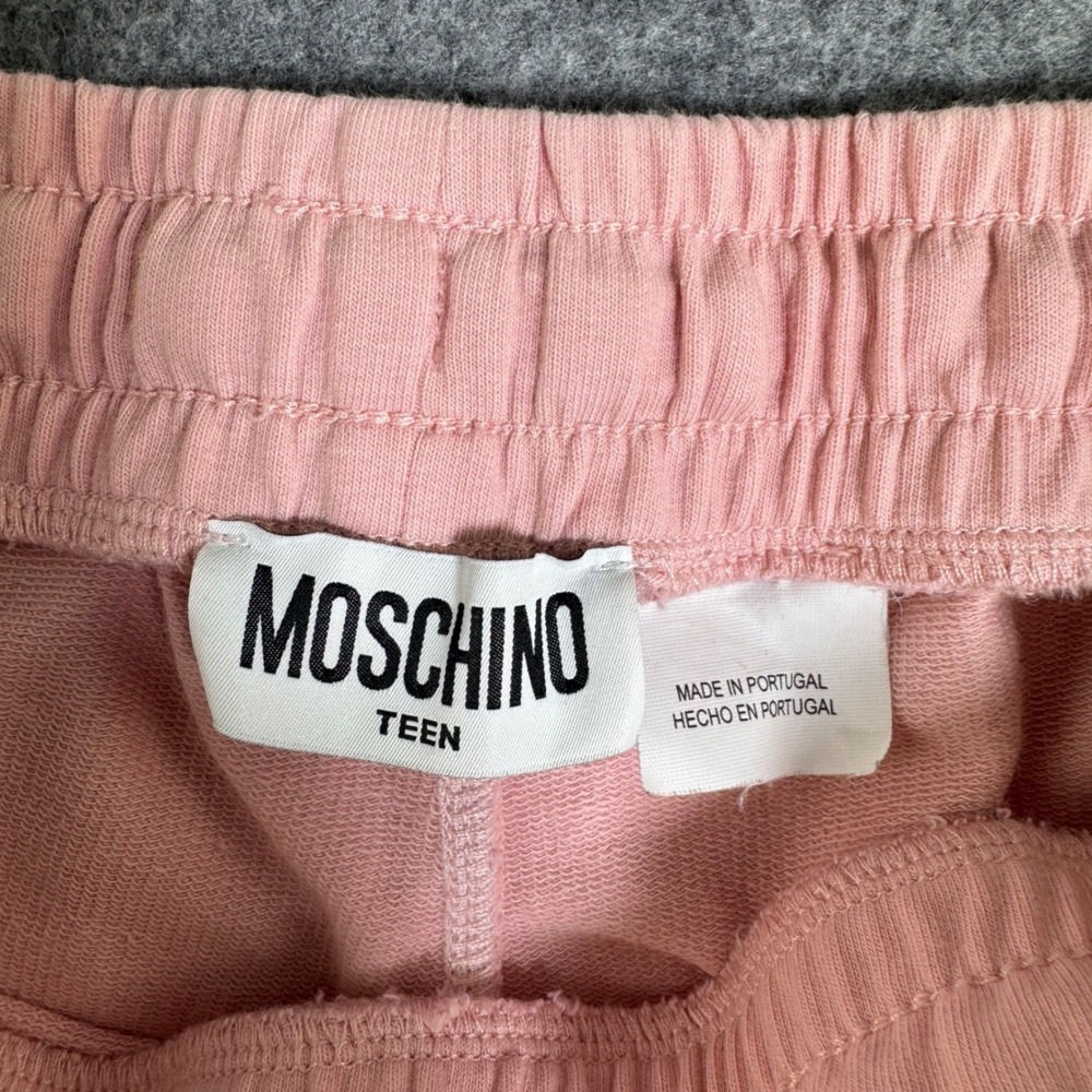 Moschino Teen Pink Logo Sweatpants Joggers HQP02Y Size 12 Womens XS - Picture 4 of 6